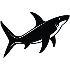 Fototapeta premium Hammerhead shark silhouette flat design