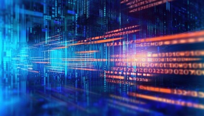 Obraz premium Abstract Digital Programming Visual with Code and Data Streams in a Futuristic Background for Technology Projects and Software Development