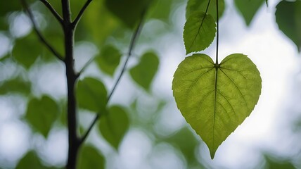 Obraz premium green leaves in the morning sun