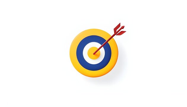 Target and arrow, , aim, goal, arrow on center of the target, illustration icon image, success, cible, objetivo, alvo, bersaglio, laccuracy, bullseye, focus, precision, achievement, direction, strateg