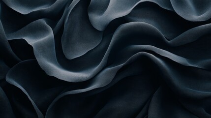 Obraz premium Dark Blue Fabric Draped in Soft Waves