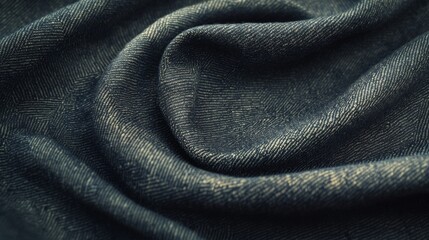 Fototapeta premium Dark Textured Fabric Draped in Soft Waves