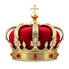 Golden crown with red jewel accents