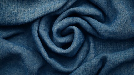Fototapeta premium Swirling Blue Fabric Texture Displays Subtle Weave
