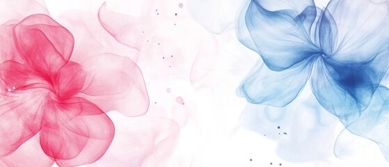 Obraz premium Abstract art background vector. Minimal style wallpaper with floral line art and watercolor background texture