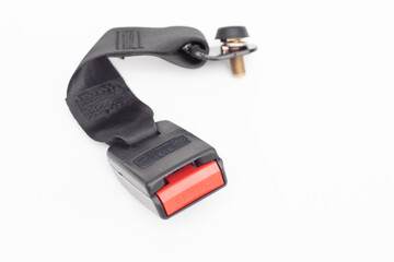 safety seat belt on white background