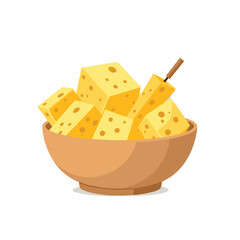 Cheese dices and slices vector illustration