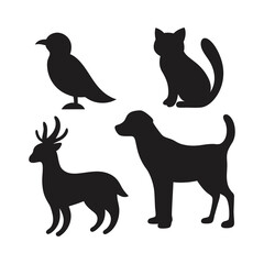Premium Animal Silhouette Vector Pack | Wildlife and Pet Collection 