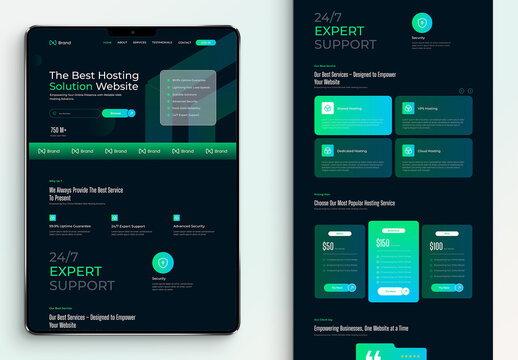 Web Hosting Service Landing Page