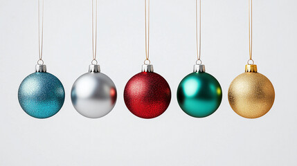 christmas balls on white background