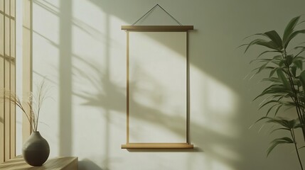 Naklejka premium Hanging Scroll Sign Mockup With Generative AI