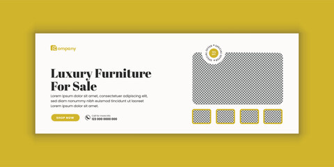Exclusive collection Furniture Product sale Facebook cover design and web banner  design template