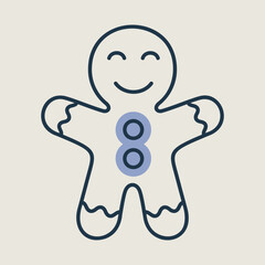 Christmas gingerbread brown vector icon