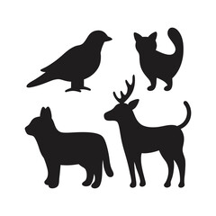 Premium Animal Silhouette Vector Pack | Wildlife and Pet Collection 