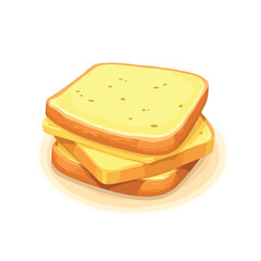 Cheese dices and slices vector illustration