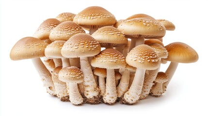 HighQuality 8K Realistic 3D Mushrooms on White Background