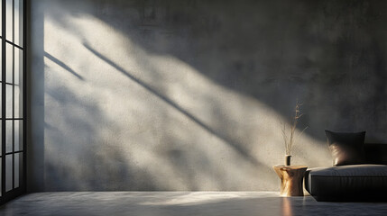 A raw cement wall with light stains and subtle gradients highlighting its rustic and organic appeal