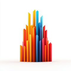 Obraz premium Colorful geometric shapes create vibrant abstract design, showcasing range of hues from red to blue, perfect for modern art