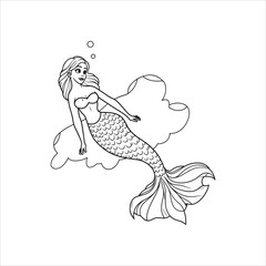 Mermaid with a tail vector design