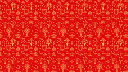 A Radiant Display of Lunar New Year Elegance The Exquisite Red and Gold Background Representing the Joyful Spirit of Tiongkok Celebrations