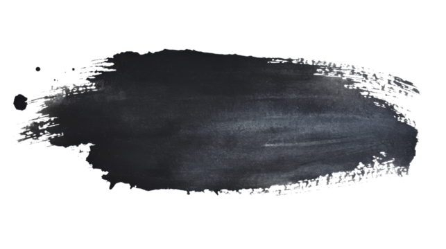 Black paint stroke, transparent background