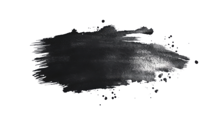 Black paint stroke, transparent background