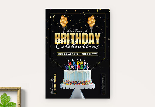 Birthday Celebration Party Flyer Layout