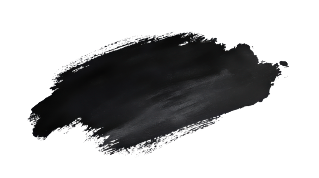 Black paint stroke, transparent background