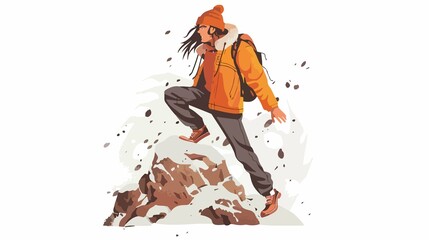 Brave Adventurer Cartoon Illustration, Flat Vector, Risky Guy