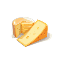 Cheese dices and slices vector illustration