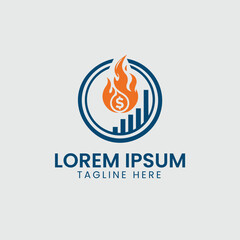  Fire and financial logo combination, design inspiration vector