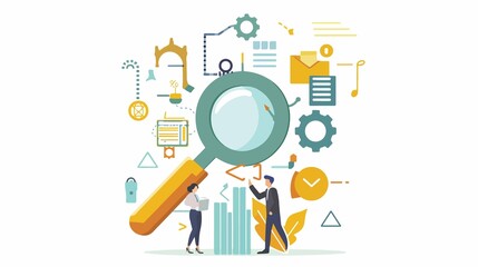 Flat Vector Business Conceptual Keywords Isolated Illustration