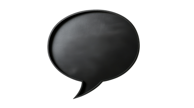 black speech bubble, transparent background