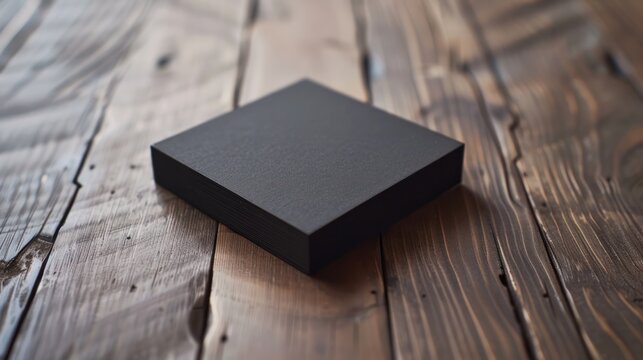 A distinct square business card, offering a modern and compact alternative to traditional shapes,