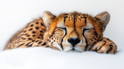 Obraz premium a close up photo of a cheetah isolated on a white background cheetah