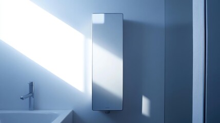Obraz premium Modern Minimalist Washroom with Sunlight and Stylish Fixtures