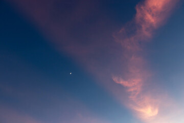 Soft clouds in a serene evening sky