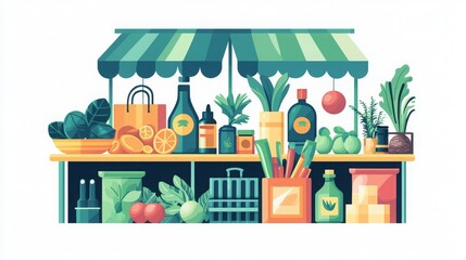 Vibrant Eco-Friendly Product Illustration