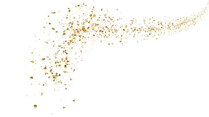 飛び散る粒子、粉：金