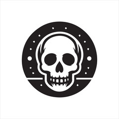 Skull icon. Symbol of poison and danger. Pirate flag attribute. Isolated vector illustration on white background.
