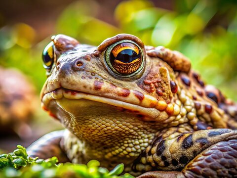 Toad Venom Glands Close-Up: Amphibian Toxicity Macro Photography
