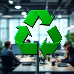 recycle symbol on green background