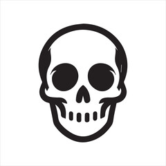 Skull icon. Symbol of poison and danger. Pirate flag attribute. Isolated vector illustration on white background.
