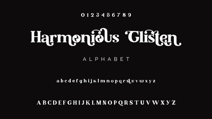 Elegant alphabet letters logo font and number. Luxury Classic Modern Serif Lettering Minimal Fashion. Typography decoration fonts for branding, wedding, logos. vector illustration