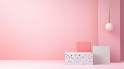 Minimalist wedding invitation with geometric designs and soft pastels
