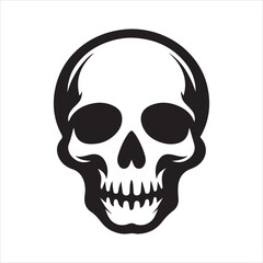 Skull icon. Symbol of poison and danger. Pirate flag attribute. Isolated vector illustration on white background.
