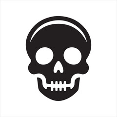 Skull icon silhouette vector illustration 