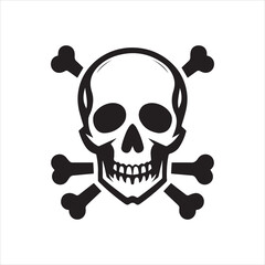 Skull icon silhouette vector illustration 
