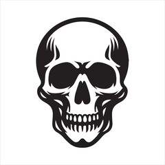 Skull icon silhouette vector illustration 