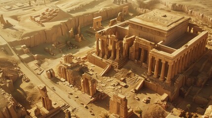 A historic temple site, featuring ancient ruins and sacred relics, preserved with cultural significance,